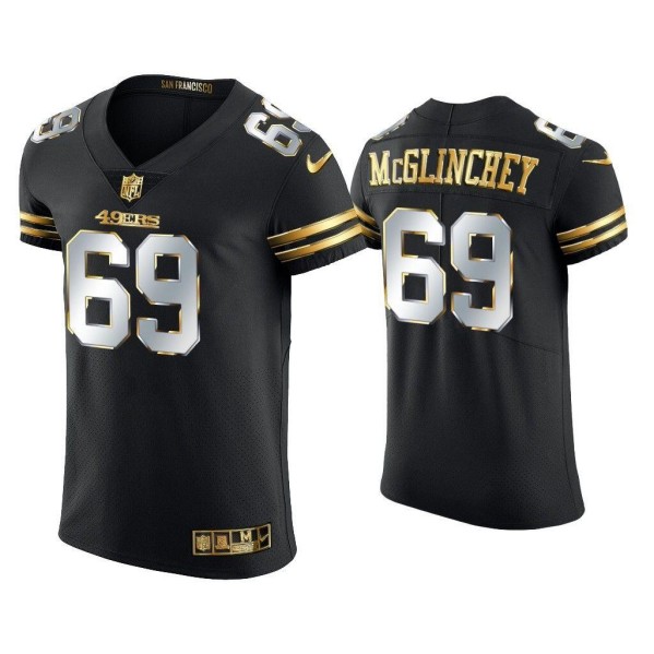 Men's Black San Francisco 49ers #69 Mike McGlinchey Golden Edition Stitched Football Jersey